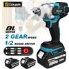 Gisam Avvitatore a impulsi elettrico brushless Gisam 520N.M 1/2'' senza fili, trapano avvitatore portatile, utensile elettrico per riparazioni, compatibile con batteria Makita 18V