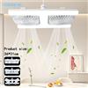 VENUSWING Ventilatore da soffitto a LED tipo H con base E27, luce regolabile, telecomando, doppio ventilatore, AC 220V, per camera da letto e soggiorno