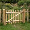 NONE Cancello da Giardino Rustico Hazelwood - 100x60 cm, Porta per Recinzione Resistente con Cerniere in Metallo, Facile Montaggio, Finitura in Legno Naturale, Ideale per Patio o Ingresso Giardino