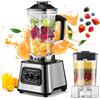 NONE Potente Frullatore Mixer per Smoothie con Contenitore da 2,5L, Processore di Alimenti per Ghiaccio, Noci e Frutta, Frullatore 2-in-1 Resistente, Adatto per Macchine per Lavorazione Alimenti, Gelati e