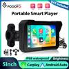 podofo Monitor per Moto Podofo 5'' IPS con Carplay e Android Auto, Monitoraggio Pressione Pneumatici, Impermeabile IP68, Bluetooth, Regolazione Luminosità