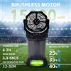 NONE Ventilatore Nebulizzatore da Campeggio Esterno Nero 15000mAh Serbatoio da 2000ml Motore Brushless 90 ° Torcia portatile con luce RGB oscillante