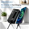 InTessry, power bank ad alta capacità da 60000 mAh, ricarica rapida da 66 W, display digitale intelligente, ricarica simultanea di più dispositivi, caricabatterie portatile con batteria al litio