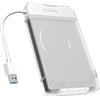 Icy Box IB-AC703-U3 Adattatore da USB 3.0 (UASP) a SATA per 2,5" (6,35 cm) HDD/SSD con Protezione per Adattatore & unità, SATA III, Bianco/Trasparente