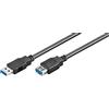 Ewent Cavo prolunga USB 3.0 Tipo A/Maschio/Femmina, per Hub USB, Disco Rigido, Stampante, Mouse etc, velocità di Trasferimento Fino a 5Gbit, 1.8m, Nero