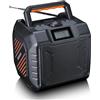 Lenco ODR-160BK - Radio DAB+/FM, altoparlante Bluetooth, antiurto e impermeabile, lettore di schede SD, AUX-In, 35 W RMS, durata della batteria 20 ore, funzione di ricarica USB