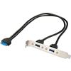 Lindy 33096 Staffa USB 3.0, 2 Porte, Nero