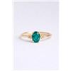 Anello 1.2 CT Smeraldo Ovale Incastonatura Solitario 14K Oro Fatto A Mano