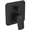 Ideal Standard - Ceraplan, Miscelatore monocomando ad incasso completo per doccia, Due vie, Nero seta