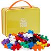 PLUS PLUS Plus-Plus-9603274 Big Box Basic, Set di mattoncini da Costruzione in Pratica Scatola Metallica con Manico, 70 Pezzi, Multicolore, 52349
