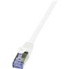 Logilink Cavo di collegamento RJ45 Rete CAT 6A S/FTP 7.5 m Bianco Ritardante di fiamma, con protezione LogiLink [CQ3081S]