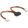 Delock Cavo adattatore di alimentazione SATA 15 pin maschio 2x floppy 4 pin femmina 15cm Nero [66611]