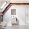 Leroy Merlin Mobile bagno sospeso Ginevra con lavabo e specchio L 53.6 x H 61 x P 30 cm Rovere Ice 2 ante con specchio a led