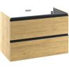 SENSEA Mobile da bagno sospeso sotto lavabo L 90 x H 58 x P 48.1 cm rovere chiaro laccato opaco, 2 cassetti SENSEA Studio