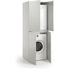 TERRANEO Mobile lavanderia Lava e Asciuga 4 ante in truciolare grigio P 69 x L 70 x H 195 cm