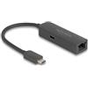 DELOCK USB-C Adapter zu 2,5 Gigabit LAN mit Power 100 Watt