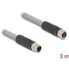 Delock - Cavo sensore - da M12 (5 poli) (M) a M12 (5 poli) (W) 16 A - 3,0 m - senza silicone, codice L - grigio (80540)