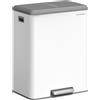EUZIEL International SONGMICS, bidone per rifiuti da cucina, sistema di raccolta differenziata da 2 x 30 litri, acciaio - bianco nuvola, capacità totale 60 litri