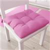 PETTI Artigiani Italiani - Cuscini per sedie da cucina, set di 6 cuscini per sedie da cucina, coprisedia in cotone con nastri, fucsia, 100% made in Italy
