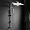 Görbach Colonna Doccia Acciaio Inox senza Miscelatore, soffione 30x30 cm | Colonna Doccia con Asta Doccia Regolabili Compatibile con Fori Esistenti, Set Doccia a Pioggia cromo