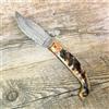 COLTELLO 19,5 CM tipo ARBURESA MANICO corno di montone lama damasco 512 strati