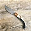 COLTELLO 19,5 CM tipo ARBURESA MANICO corno di montone lama damasco 512 strati