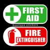 Stickify Adesivi PVC Auto Moto Kit Primo Soccorso Estintore Antincendio a Bordo