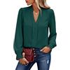 Theenkoln Camicetta da donna elegante con scollo a V, stile casual