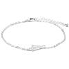 LUXENTER Bracciale Alphabet finitura argento - Lettera V, Talla única, Metallo, Senza pietra preziosa