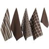 DII Set Cucina, Cotone, Marrone Scuro, Tovagliolo, 18x28 Strofinaccio, 13x13