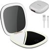 Cecotec FaceCare Mini Mirror - Specchio da trucco doppio lato con ricarica | Ingrandimento 10x e specchio 1x, illuminazione LED, sensore touch, luminosità regolabile, 3 temperature di luce