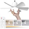 himmel Ventilatore da soffitto con illuminazione, 30 W, con attacco E27, dimmerabile, silenzioso, per camera da letto e soggiorno, 3 velocità, 6 cassetti (bianco, 30 W)