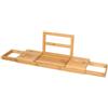 INDA-Exclusiv alpina Vassoio Vasca da Bagno Regolabile - Vassoio Portaoggetti 50-92 x 18 x 4 cm - Mobile Bagno Bambù con Supporto per Libri e Supporto per Tablet - Incl. Porta Bicchieri - Accessori Bagno