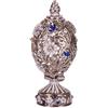 danila-souvenirs uovo intagliato in stile Fabergé con fiori & farfalla 7 cm colore argento