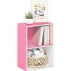 Furinno Luder Libreria a 2 ripiani aperti, rosa/bianco