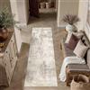 PureCozy Tappeto Moderno Astratto da Corridoio 60x240cm, Beige&Marrone | Lavabile in Lavatrice,Antiscivolo,Camera da Letto,Ufficio,Pelo Corto,Stile Naturale,Carpet,Runner Rug