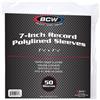 ‎BCW Supplies BCW Polylined White Paper 7 in Square Corner Record Sleeves - 50 ct