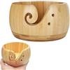 ARCPNRT Ciotola di Lana di Stoccaggio, 15 x 8 cm Ciotola per Filati in Legno Fatta a Mano, Supporto per Ciotole per Maglieria, Ciotole per Maglieria Rotonda con Foro, per Riporre la Lana(Colore Legno)