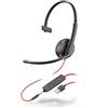 PLT Plantronics - Blackwire 3215 - Cuffie cablate a orecchio singolo (mono) con microfono a braccio - USB-A per la connessione a cellulari, PC o Mac