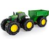 John Deere Kids 736 47353 Lights & Sounds Trattore con Carro, rosso