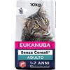 EUKANUBA Grain Free - Crocchette per gatti con salmone, 10 kg | Cibo secco premium per gatti adulti | Alimento senza cereali | Ricco di salmone