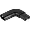 Kabelmeister Adattatore di corrente da C8 a C7/Euro 8, ad angolo sinistro/destro, nero
