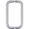 Ranbo Maniglia a C a doppia faccia per porta scorrevole in vetro senza cornice, acciaio inossidabile 304,finitura nichel spazzolato,adatta per vetri di 6-12 mm, interasse 20.3 cm, ideale per bagni, doccia