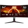 AOC CU34G2XPD (3440 x 1440 pixel, 34"), Monitor, Nero, Rosso