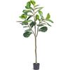 VEVOR Pianta Artificiale, 1556 mm Alto Albero Foglie di Fico Finta Realistica Materiale PE di Qualità Protezione Antiribaltamento Vaso Φ150 x 125 mm, Decorazione per Casa Ufficio Interni ed Esterni
