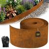 Velway Bordura per Aiuola in Acciaio Corten 10 m, Altezza 14 cm | Bordo Giardino in Metallo Effetto Ruggine, Flessibile per Prato, Ghiaia, Sentieri e Alberi, Guanti Inclusi