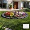 VEVOR Kit Bordura per Giardino Effetto Pietra 4725 mm, Muretto Senza Bisogno di Scavo, Confezione 4 Pezzi da 6 Mattoni Ciascuno e 12 Picchetti, Colore Nero Antracite, per Delimitazione Aiuole Viali