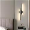 Mckalen Applique da Parete Interno LED 60CM 24W Lampada da Parete 4500K | 24W 2700LM Nero Moderno Lampada a Muro in Acrilico per Camera da Letto Lampada Soggiorno Scale Corridoio,Luce Neutra 4500K