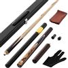 VEVOR Stecca da Biliardo per Principianti da 540 g, Stecche Portatile e Comodo con Asta di Prolunga e Punta in Pelle per Tavolo da Biliardo Professionale, Bar, Casa, Ufficio, Custodia in Alluminio