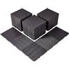 VEVOR Piastrelle per Patio ad Incastro 54 Pezzi 300 x 300 x 20 mm, Piastrelle Impermeabile in Plastica, Piastrelle per Tutte Le Condizioni Atmosferiche, per Portico Piscina Cortile, Marrone Scuro